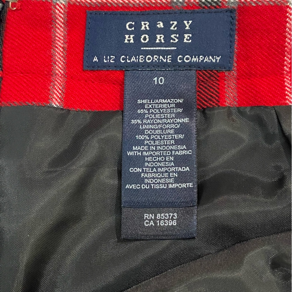 Crazy Horse Plaid Long Red Black Lightweight Maxi Skirt - Women’s 10 - Picture 8 of 9